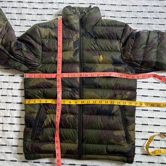 Polo Ralph Lauren Camo Camouflage Duck Down Puffer jacket Men Green Packable XS - Picture 9 of 9